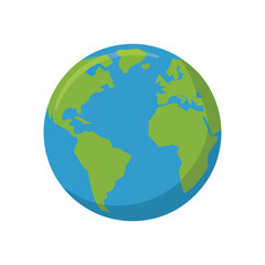Fototapeta premium Earth day poster icon, blue green globe illustration, environmental awareness event branding, sustainability session materials, geography education graphic vector