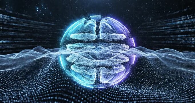 Futuristic Brain Technology Concept Art.