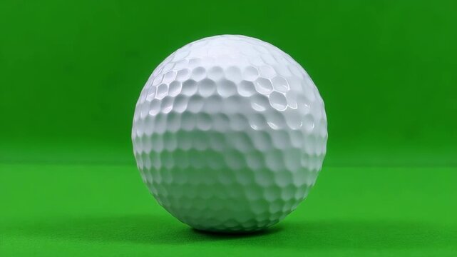 Golf Ball Rotating on Green Screen Background