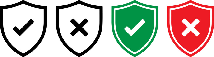 Shield icons for security and protection concepts