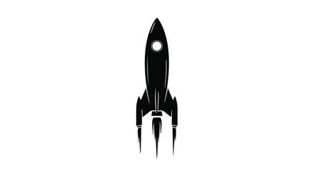 Fototapeta premium Space rocket icon launching into the unknown void of the universe
