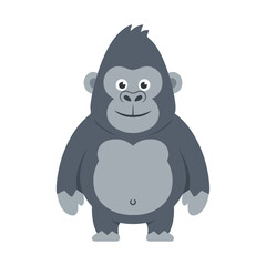 Fototapeta premium Cute cartoon gorilla vector illustration