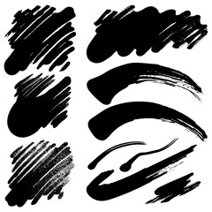 Black brush strokes set for design projects