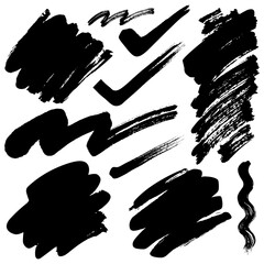 Collection of black brush strokes for design use