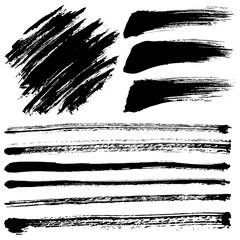 Black brush strokes for grunge background designs