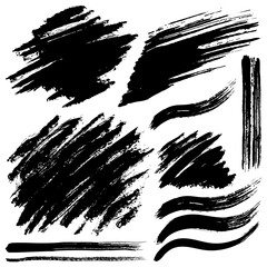 Black brush stroke sets for artists and designers