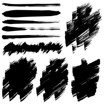 Black brush stroke set for various design projects