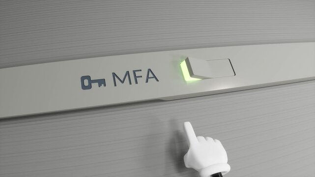 Multi Factor Authentication Security Toggle Switch Interface