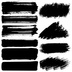 Black brush strokes set for creative projects