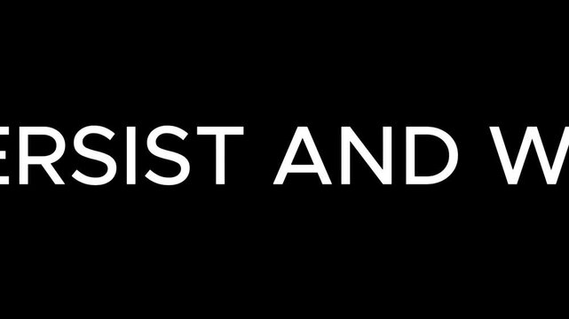 A motivational video about a person persisting and working hard to achieve their goals
