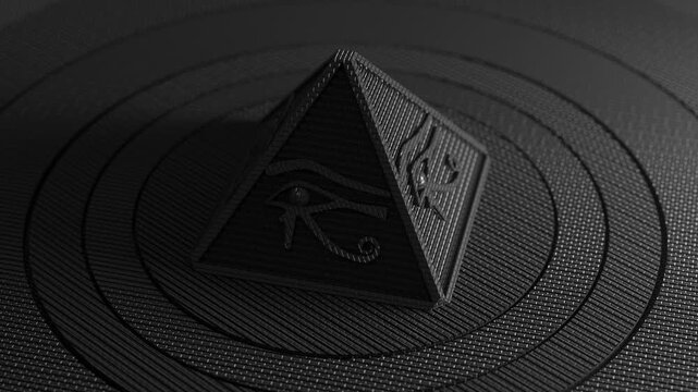 Eye Of Horus Pyramid With Dark Monochrome Style