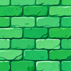 A brick wall with Irish green bricks . An artistic backdrop for St Patrick's day.