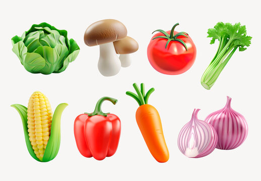 Colorful Fresh Vegetables Element Design Collection