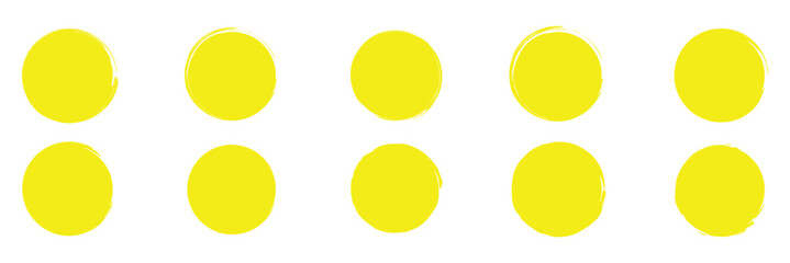Circle grunge stamp set. round vector isolated on white background. yellow stamp vector. collection for grunge badge, seal, ink and stamp design template. round grunge hand drawn circle shape . vector