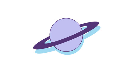 Purple Planet with Ring Illustration. © Andi