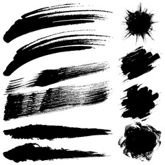 Black brush stroke set for creative projects