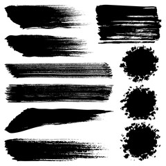 Black brush stroke set for creative projects