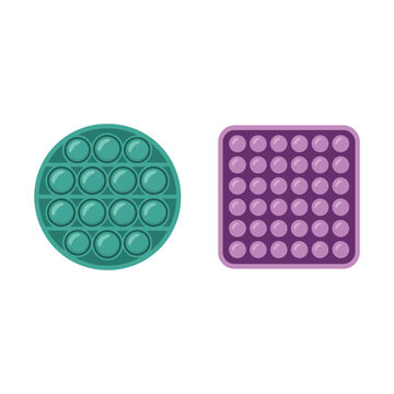 Pop it sensory fidget toys set for autism awareness fair, calming corner session, school counseling tools, classroom regulation resources vector