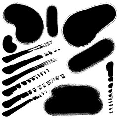 Black brush strokes set for grunge backgrounds