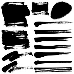 Black brush strokes for art and design projects