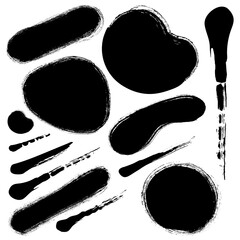 Black brush strokes set for various art projects