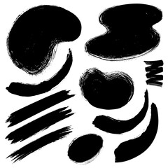 Black brush strokes set for creative projects
