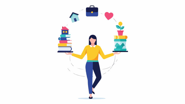 A woman balances work and personal life