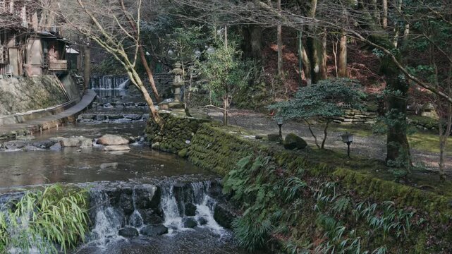 Winter landscape around Kifune Shrine in Kyoto, Japan