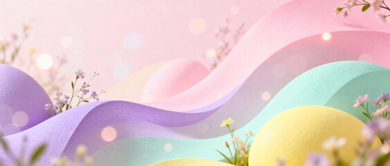 Colorfull Eastereggs on a Pastel background.