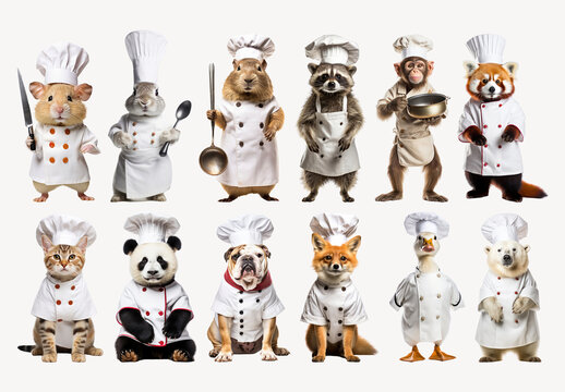Animals Dressed As Chefs Element Design Set