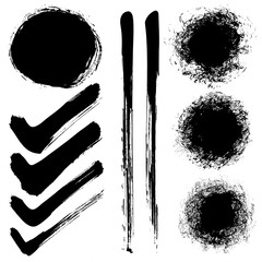 Black brush stroke sets for design projects