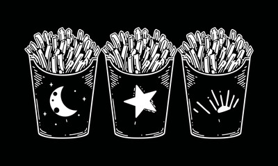 French fries icon vector illustration 