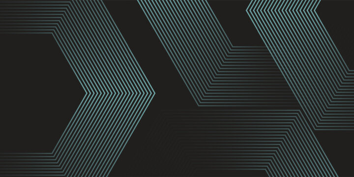 Dynamic turquoise neon hexagonal lines form a striking geometric pattern on a black background, evoking modern technology eps10