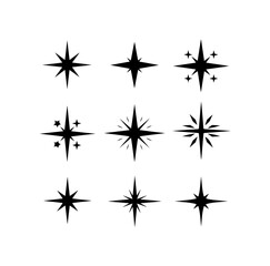 Obraz premium Geometric Starburst Vector Icons Set