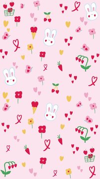 Cute Bunny Fruit Doodle Animation