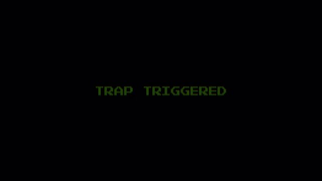8 Bit Pixel Text &ldquo;TRAP TRIGGERED&rdquo; Animation with Retro Gaming Glitch Effect