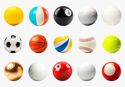 Diverse Of Sports  BallsElement Design Set