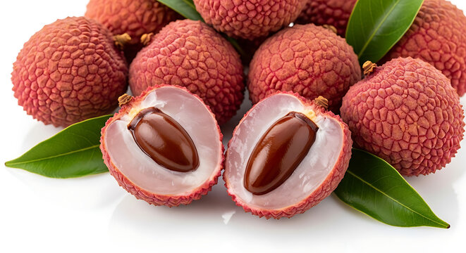 lychee fruit on a wooden background