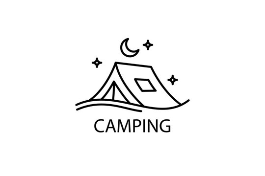 Camping Tent Minimal Line Logo
