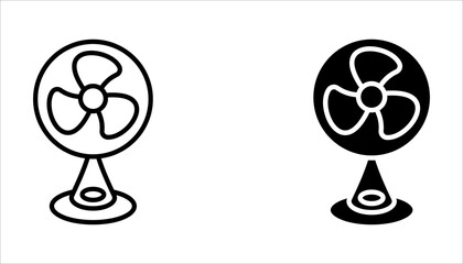a collection of fan speed icons, symbols for cooling a room, on a white background.