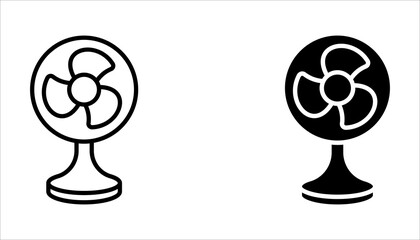 a collection of fan speed icons, symbols for cooling a room, on a white background.