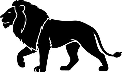 Fototapeta premium Vector illustration of a majestic lion walking, showcasing its mane and powerful stance, 101.eps reference