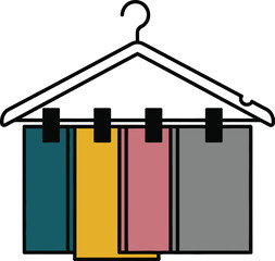 Multi-Colored Fabric Swatches on Clothes Hanger Display