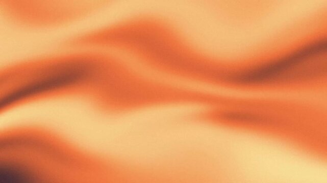 Blurry liquid background with waves, Grainy surface texture and light, Noisy visual effect in motion,  Elegant satin waves in orange