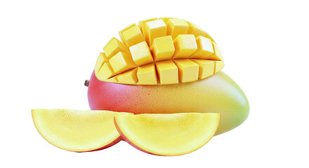 Sliced Mango with Cubed Flesh and Slices
