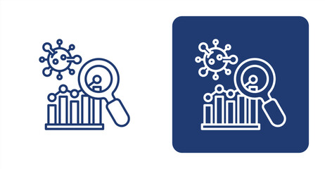 Obraz premium Disease Analysis icon, with contrast background.