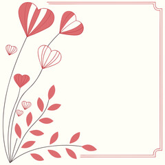 Romantic Heart Floral Corner Frame