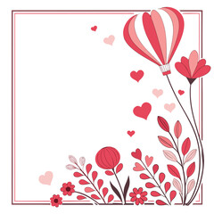 Romantic Floral Corner with Hearts