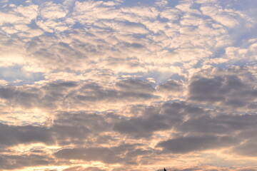 beautiful blue sky with sunlight in springtime