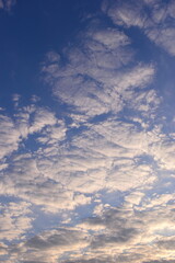 beautiful blue sky with sunlight in springtime
